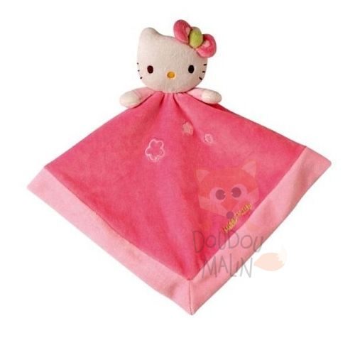 Chat hello kitty rose vert blanc broderie fleur 